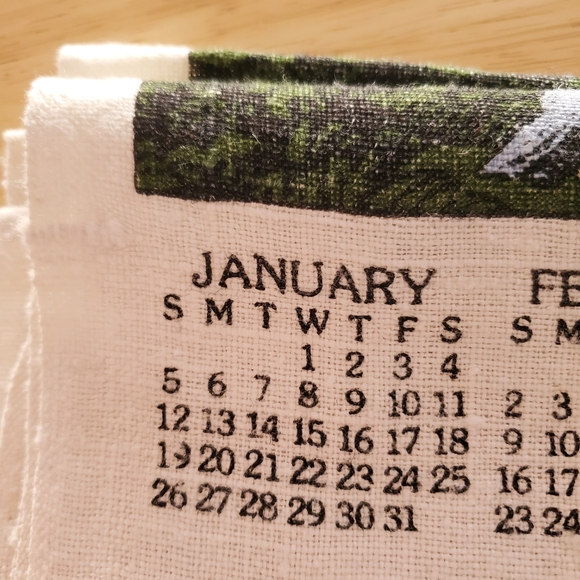 Vintage 1986 Linen Wall Calendar Golden Gate Bridge San Francisco Tea Towel - Picture 11 of 12